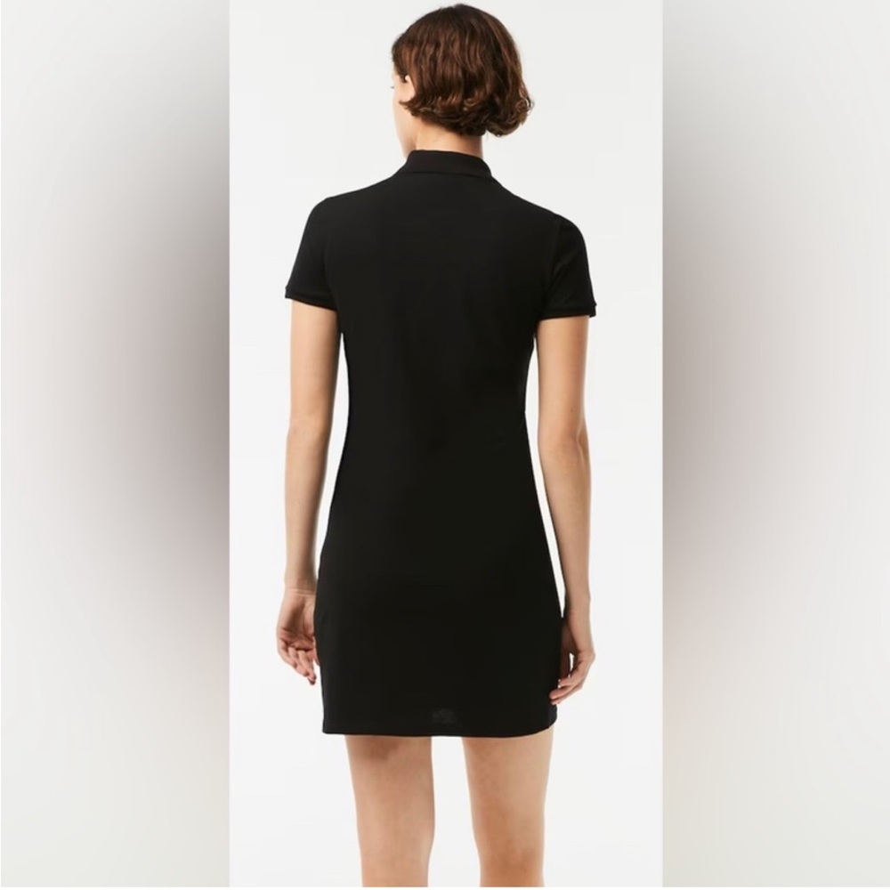 Lacoste Black Polo Mini Dress Casual Short Sleeve - Picture 2 of 8